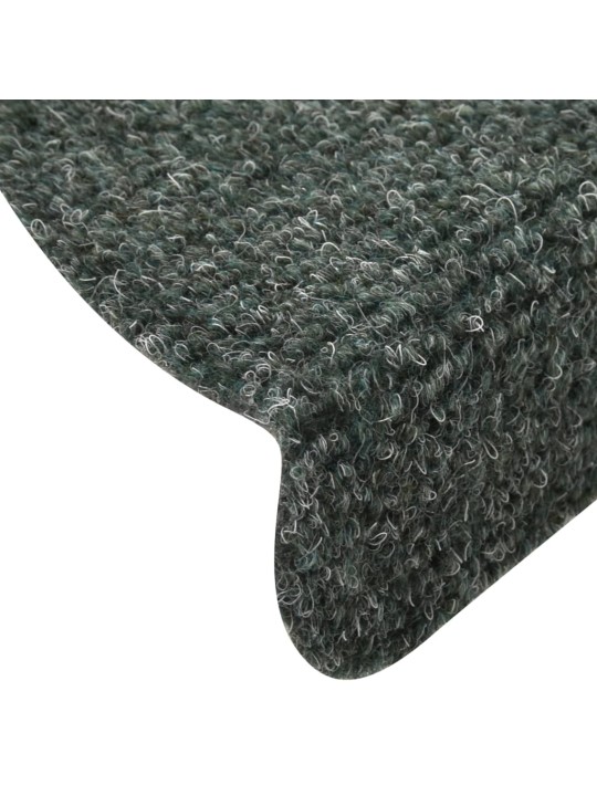 Kāpņu paklāji, 15 gab., pašlīmējoši, 65x21x4 cm, zaļi