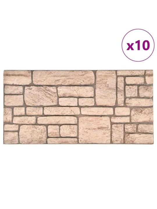 3d sienas paneļi, 10 gab., bēšu ķieģeļu dizains, eps