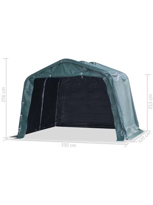 Mājlopu nojume, tumši zaļa, pvc, 3,3x3,2 m, 550 g/m², noņemama