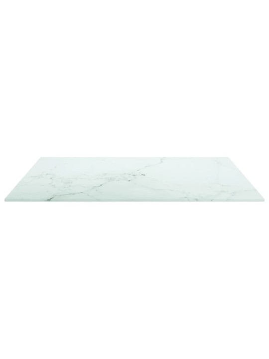 Galda virsma, balta, 60x60 cm, 6 mm, stikls ar marmora dizainu