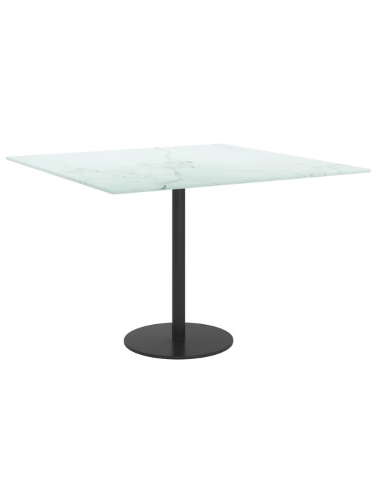Galda virsma, balta, 60x60 cm, 6 mm, stikls ar marmora dizainu