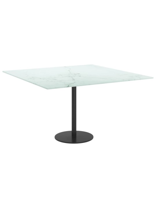Galda virsma, balta, 70x70 cm, 6 mm, stikls ar marmora dizainu