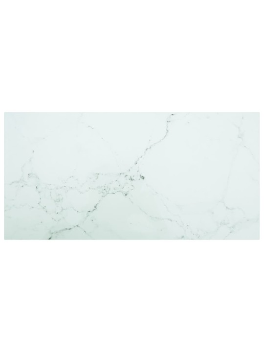 Galda virsma, balta, 100x50 cm, 6 mm, stikls ar marmora dizainu