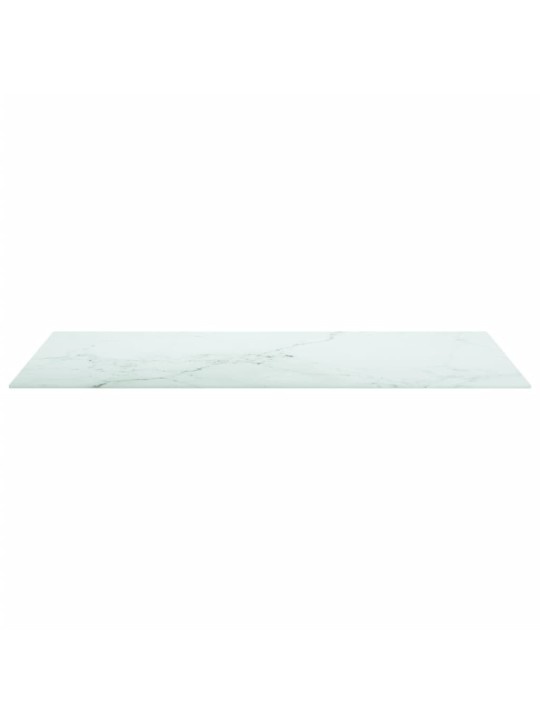 Galda virsma, balta, 100x50 cm, 6 mm, stikls ar marmora dizainu
