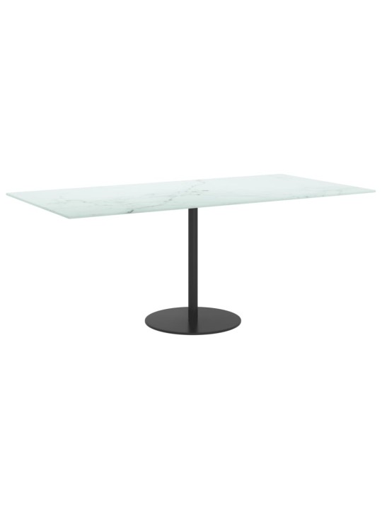 Galda virsma, balta, 100x50 cm, 6 mm, stikls ar marmora dizainu