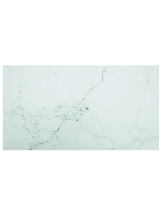 Galda virsma, balta, 120x65 cm, 8 mm, stikls ar marmora dizainu