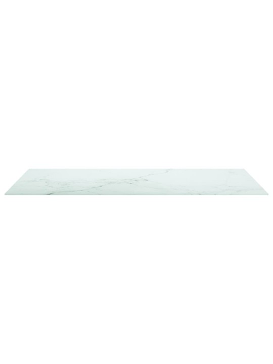 Galda virsma, balta, 120x65 cm, 8 mm, stikls ar marmora dizainu