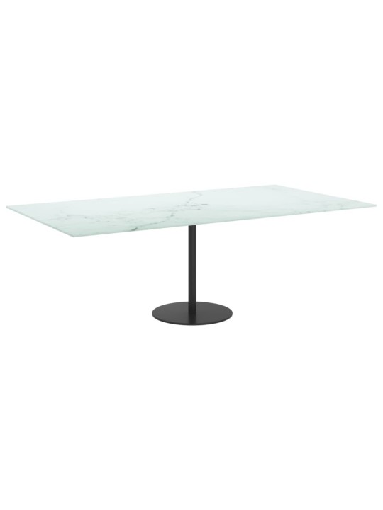Galda virsma, balta, 120x65 cm, 8 mm, stikls ar marmora dizainu