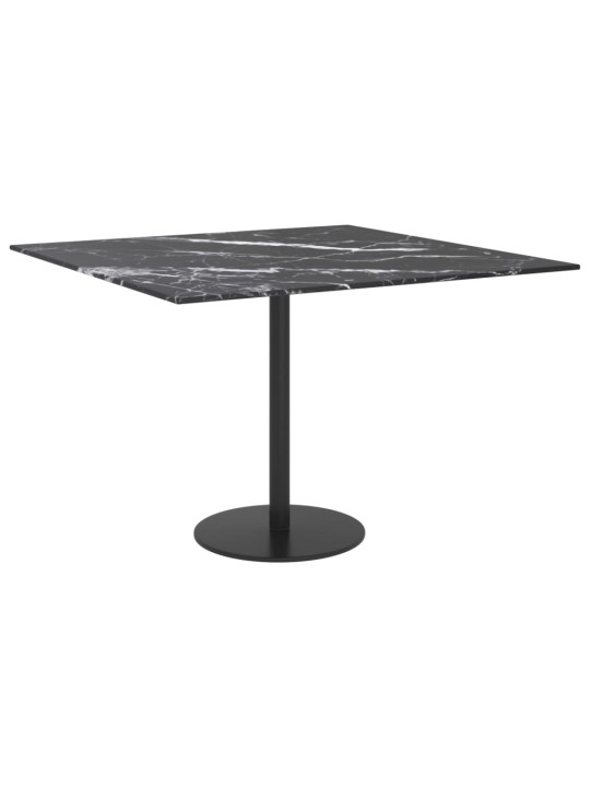 Galda virsma, melna, 60x60 cm, 6 mm, stikls ar marmora dizainu