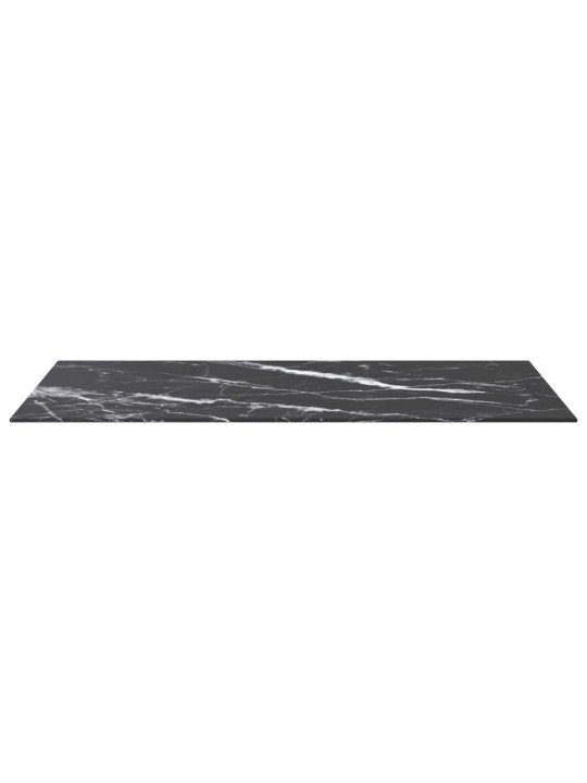 Galda virsma, melna, 100x50 cm, 6 mm, stikls ar marmora dizainu