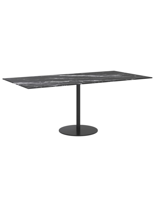 Galda virsma, melna, 100x50 cm, 6 mm, stikls ar marmora dizainu