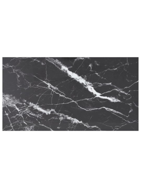 Galda virsma, melna, 120x65 cm, 8 mm, stikls ar marmora dizainu