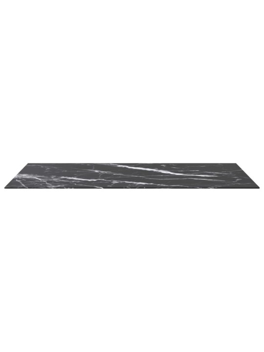 Galda virsma, melna, 120x65 cm, 8 mm, stikls ar marmora dizainu