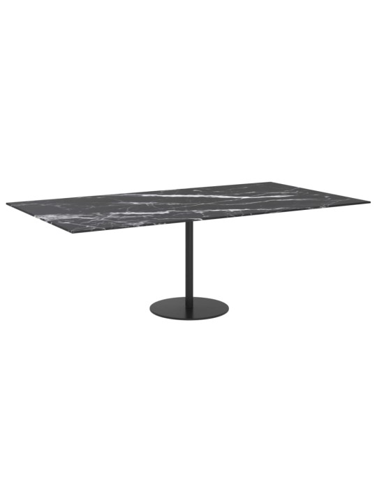 Galda virsma, melna, 120x65 cm, 8 mm, stikls ar marmora dizainu