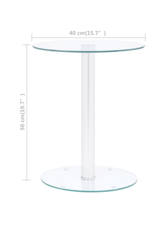 Kafijas galdiņš, 40 cm, caurspīdīgs, rūdīts stikls