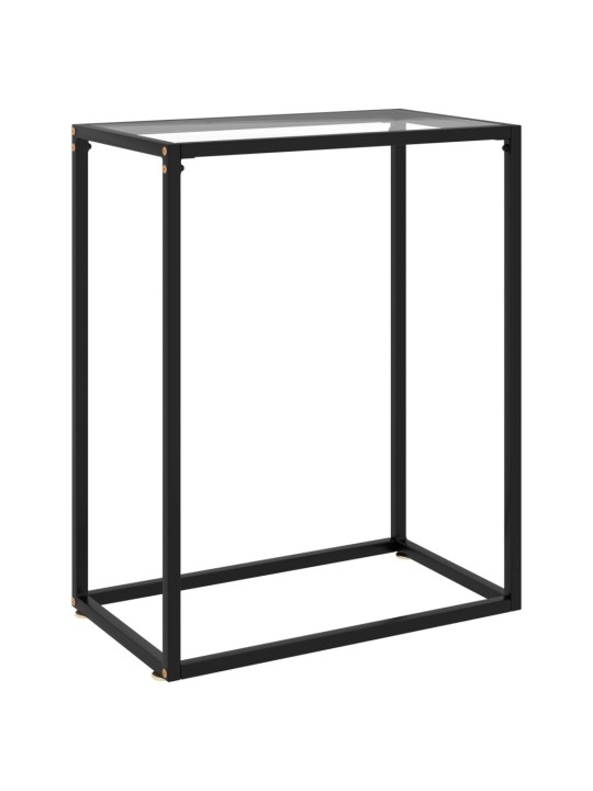 Konsoles galdiņš, 60x35x75 cm, rūdīts stikls, caurspīdīgs