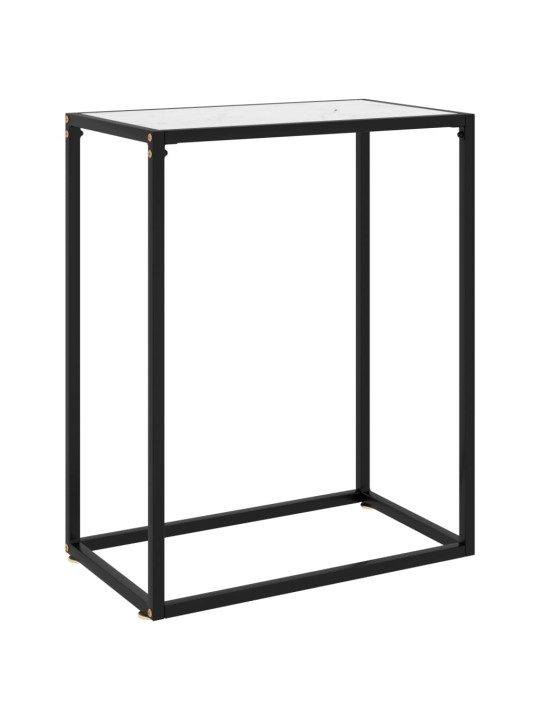Konsoles galdiņš, balts, 60x35x75 cm, rūdīts stikls