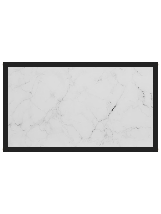 Konsoles galdiņš, balts, 60x35x75 cm, rūdīts stikls