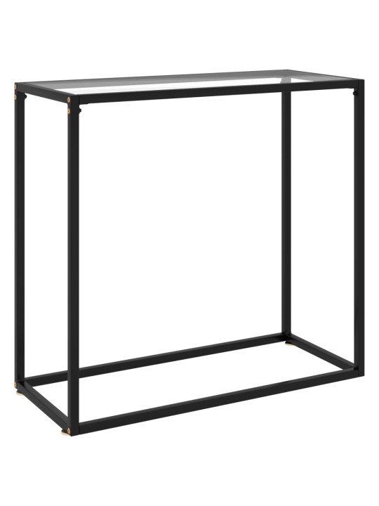 Konsoles galdiņš, 80x35x75 cm, rūdīts stikls, caurspīdīgs