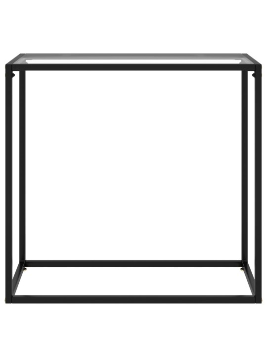 Konsoles galdiņš, 80x35x75 cm, rūdīts stikls, caurspīdīgs