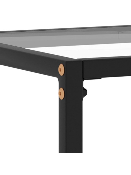 Konsoles galdiņš, 80x35x75 cm, rūdīts stikls, caurspīdīgs