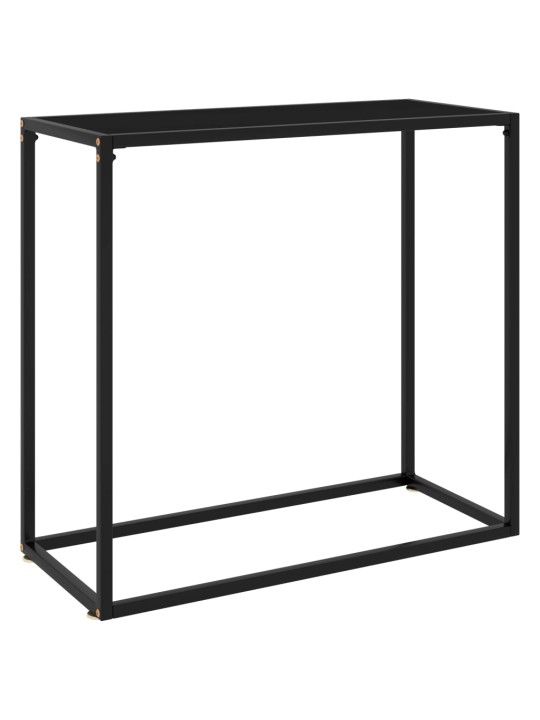 Konsoles galdiņš, melns, 80x35x75 cm, rūdīts stikls