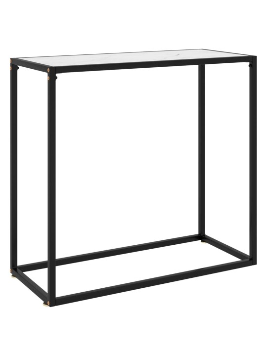 Konsoles galdiņš, balts, 80x35x75 cm, rūdīts stikls