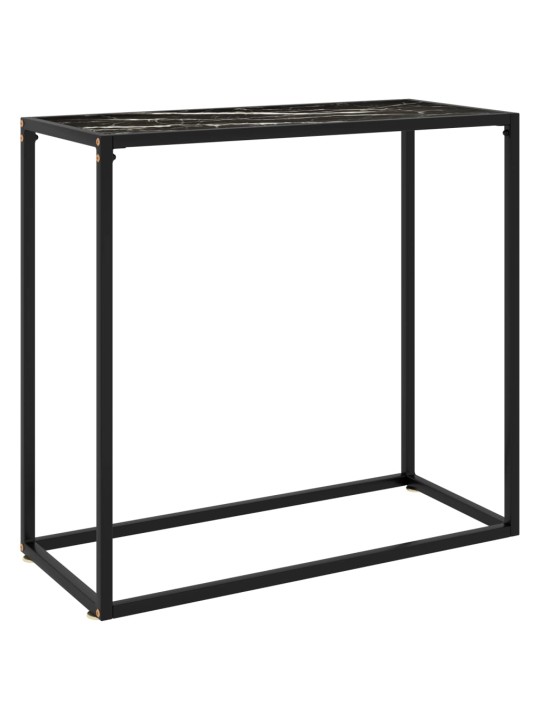 Konsoles galdiņš, melns, 80x35x75 cm, rūdīts stikls