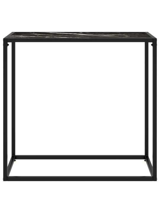Konsoles galdiņš, melns, 80x35x75 cm, rūdīts stikls