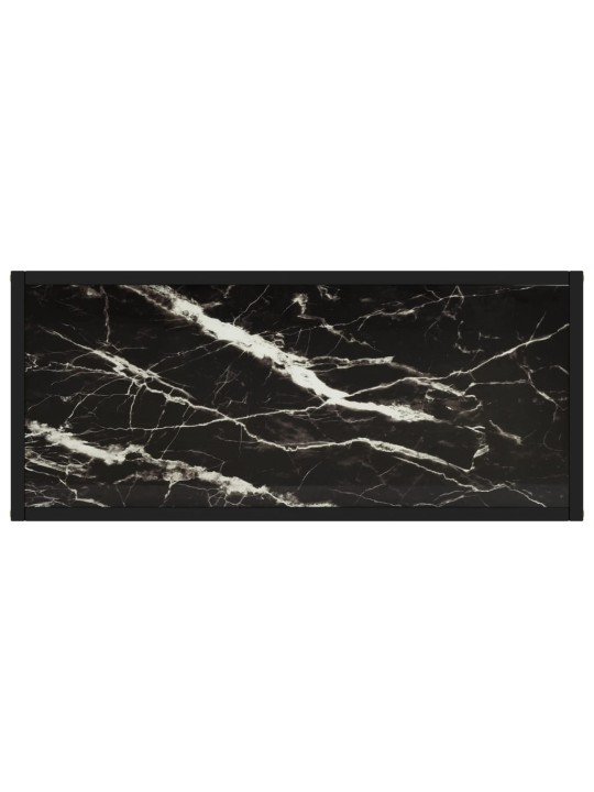 Konsoles galdiņš, melns, 80x35x75 cm, rūdīts stikls