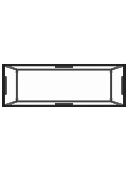 Konsoles galdiņš, 100x35x75 cm, rūdīts stikls, caurspīdīgs