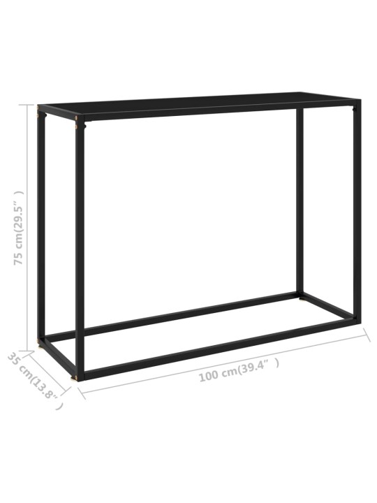 Konsoles galdiņš, melns, 100x35x75 cm, rūdīts stikls