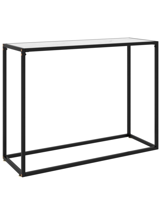 Konsoles galdiņš, balts, 100x35x75 cm, rūdīts stikls