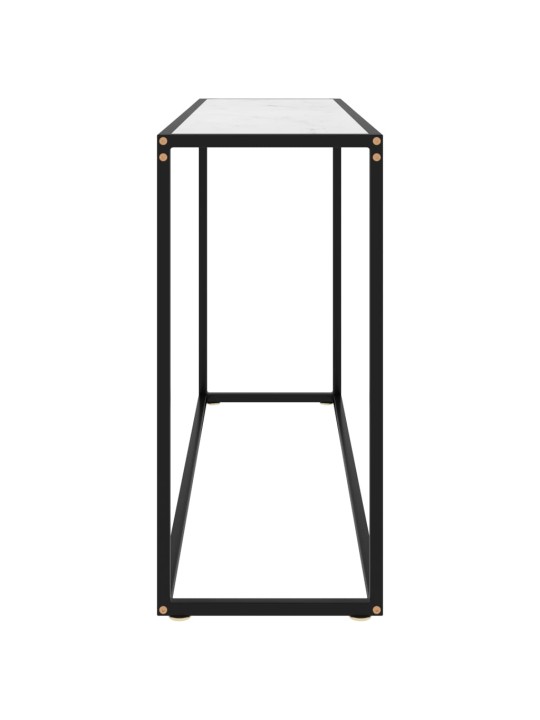 Konsoles galdiņš, balts, 120x35x75 cm, rūdīts stikls