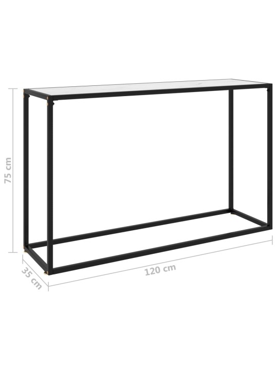 Konsoles galdiņš, balts, 120x35x75 cm, rūdīts stikls