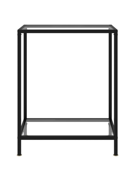 Konsoles galdiņš, 60x35x75 cm, rūdīts stikls, caurspīdīgs