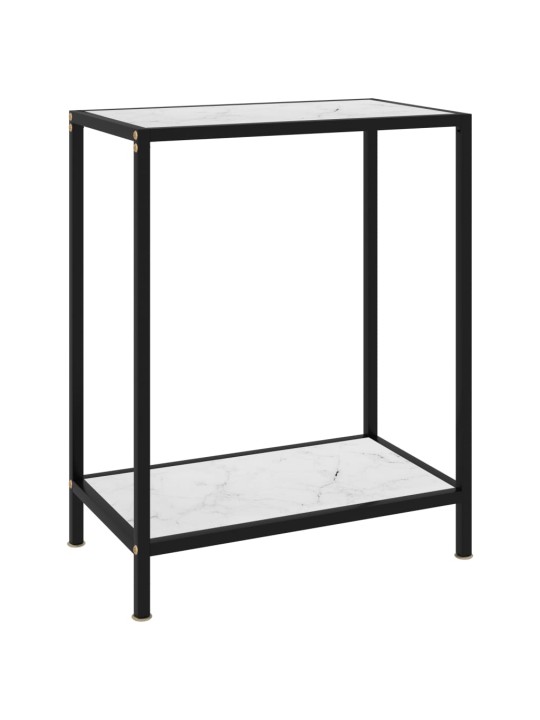 Konsoles galdiņš, balts, 60x35x75 cm, rūdīts stikls