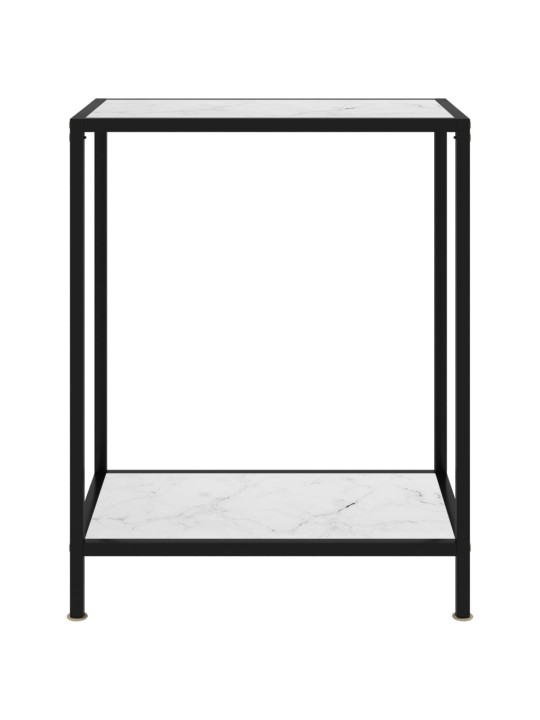 Konsoles galdiņš, balts, 60x35x75 cm, rūdīts stikls