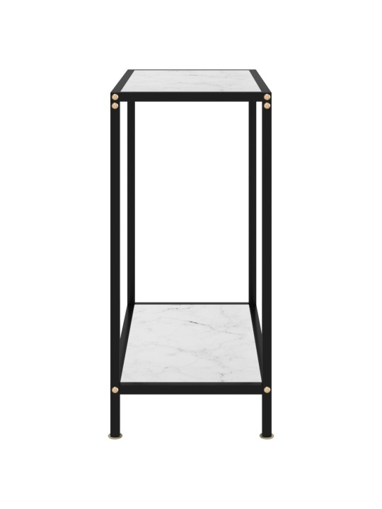 Konsoles galdiņš, balts, 60x35x75 cm, rūdīts stikls