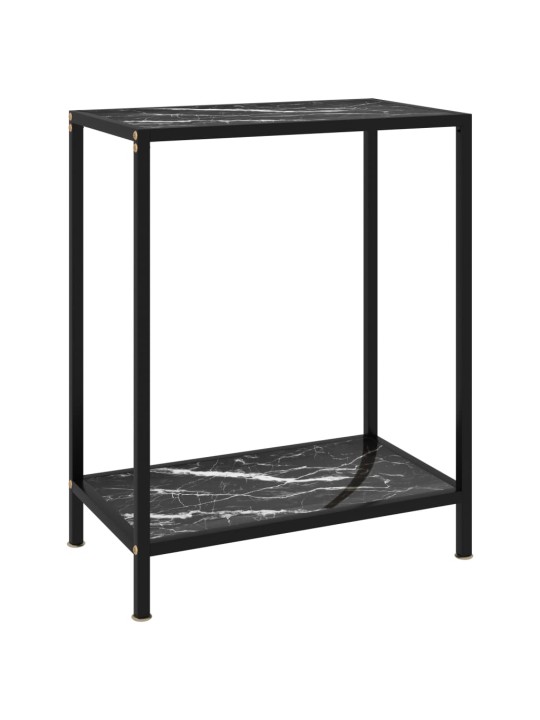 Konsoles galdiņš, melns, 60x35x75 cm, rūdīts stikls