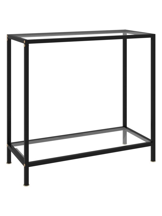 Konsoles galdiņš, 80x35x75 cm, rūdīts stikls, caurspīdīgs