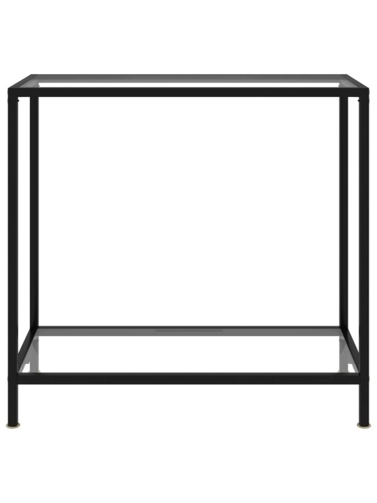 Konsoles galdiņš, 80x35x75 cm, rūdīts stikls, caurspīdīgs