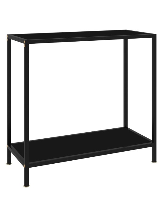 Konsoles galdiņš, melns, 80x35x75 cm, rūdīts stikls
