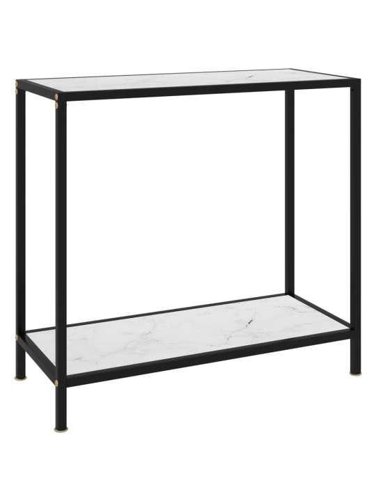 Konsoles galdiņš, balts, 80x35x75 cm, rūdīts stikls