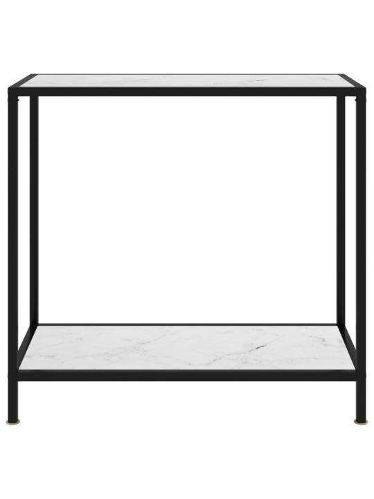 Konsoles galdiņš, balts, 80x35x75 cm, rūdīts stikls