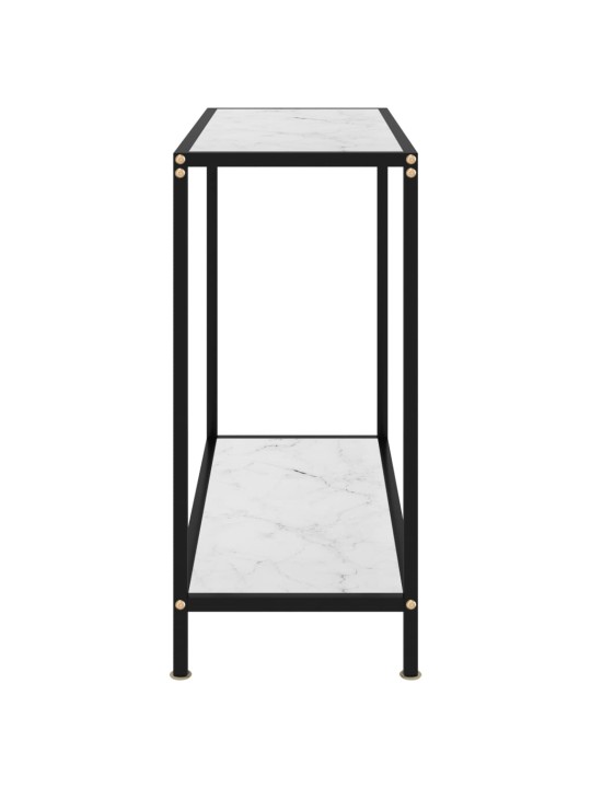 Konsoles galdiņš, balts, 80x35x75 cm, rūdīts stikls