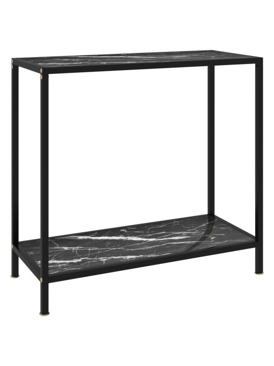Konsoles galdiņš, melns, 80x35x75 cm, rūdīts stikls