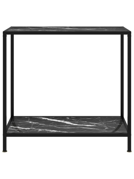 Konsoles galdiņš, melns, 80x35x75 cm, rūdīts stikls