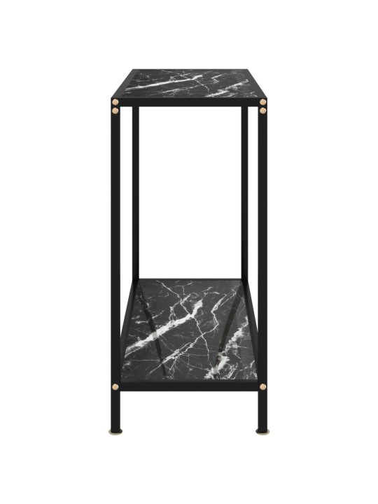 Konsoles galdiņš, melns, 80x35x75 cm, rūdīts stikls
