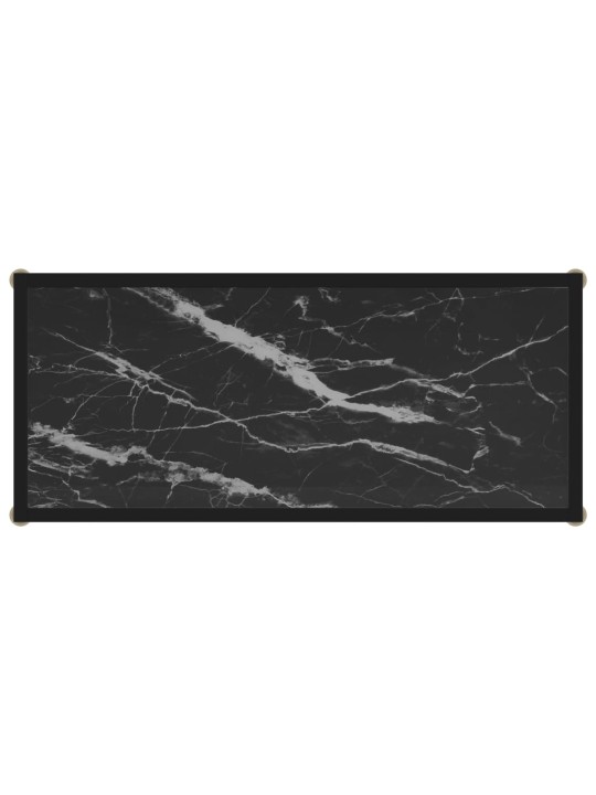 Konsoles galdiņš, melns, 80x35x75 cm, rūdīts stikls